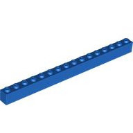 Lego kostka (kostička) 1x16, modrá (246523, 6432006)